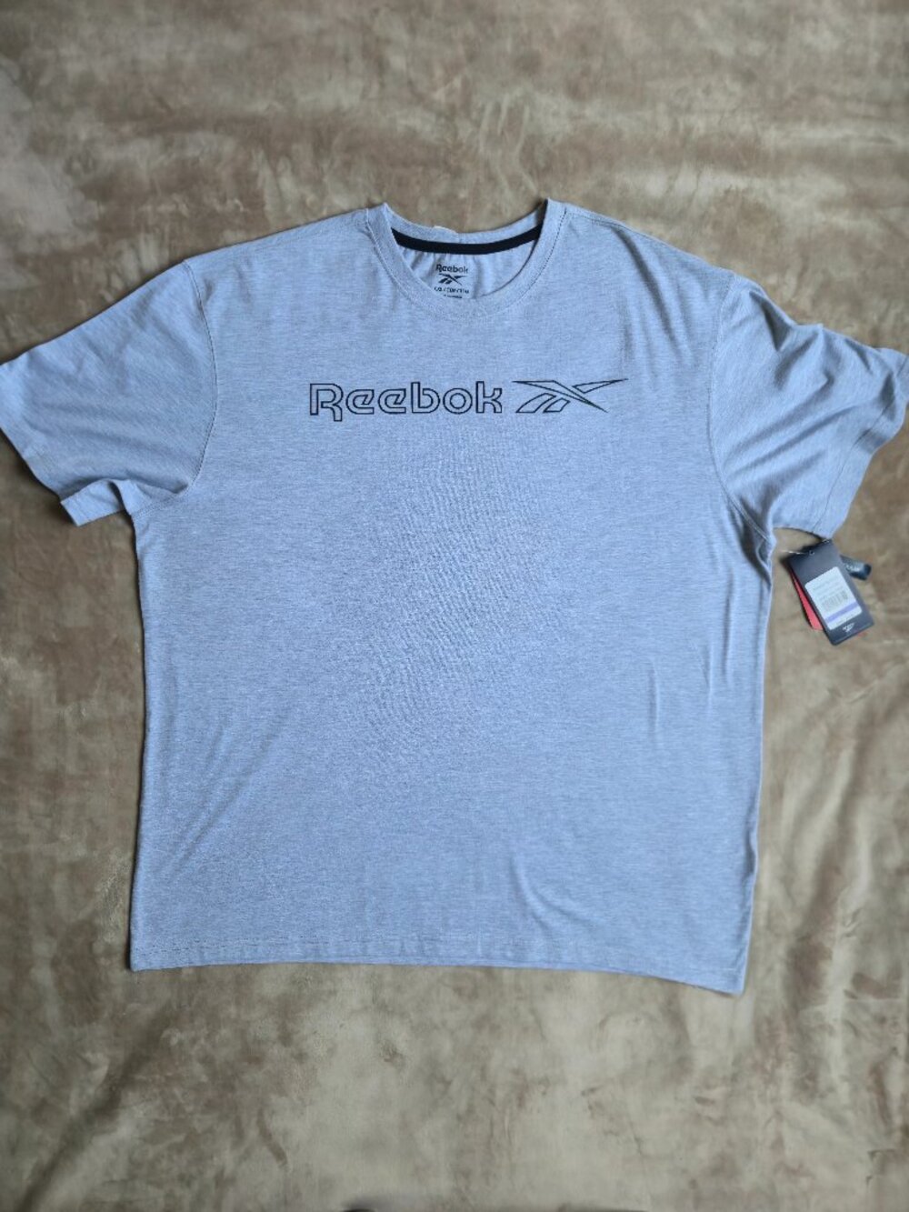 NWT Reebok Vector Outline Logo Graphic T-Shirt Grey Heather Men's XXL REM201TE12